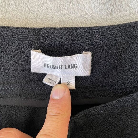 Helmut Lang Pleated Trouser Pants Women 2 Black Rayon Viscose Blend Relaxed Fit - Picture 3 of 14